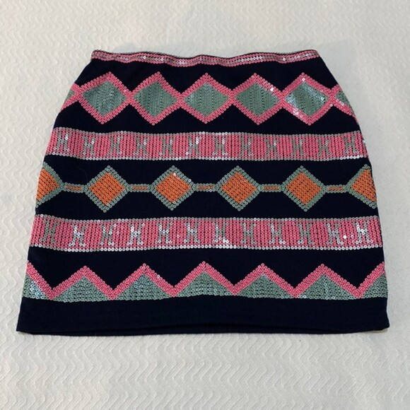 Francescas Blue Rain Sequin Micro Mini Skirt Disco Womens Small Festival Concert - Picture 1 of 9